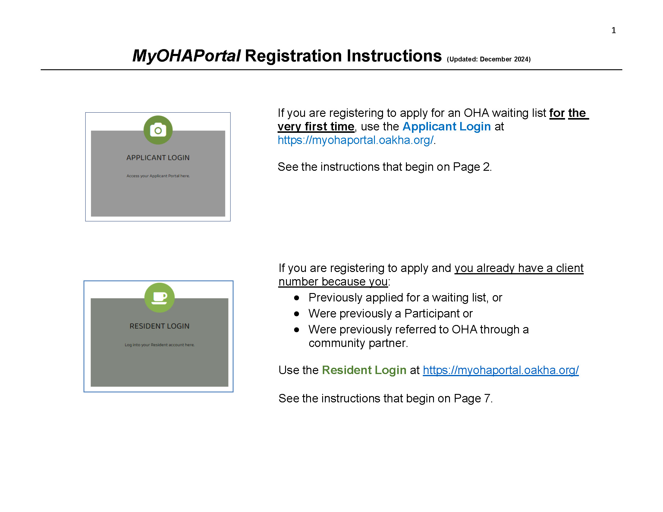 Registration Instructions OHAPortal